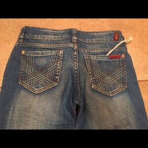 7 For All Mankind Blue Jeans with Multicolor Stitching